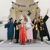 Congrats Grad Glitter Banner 2025 Graduation Congratulations Party Decorations Black Gold
