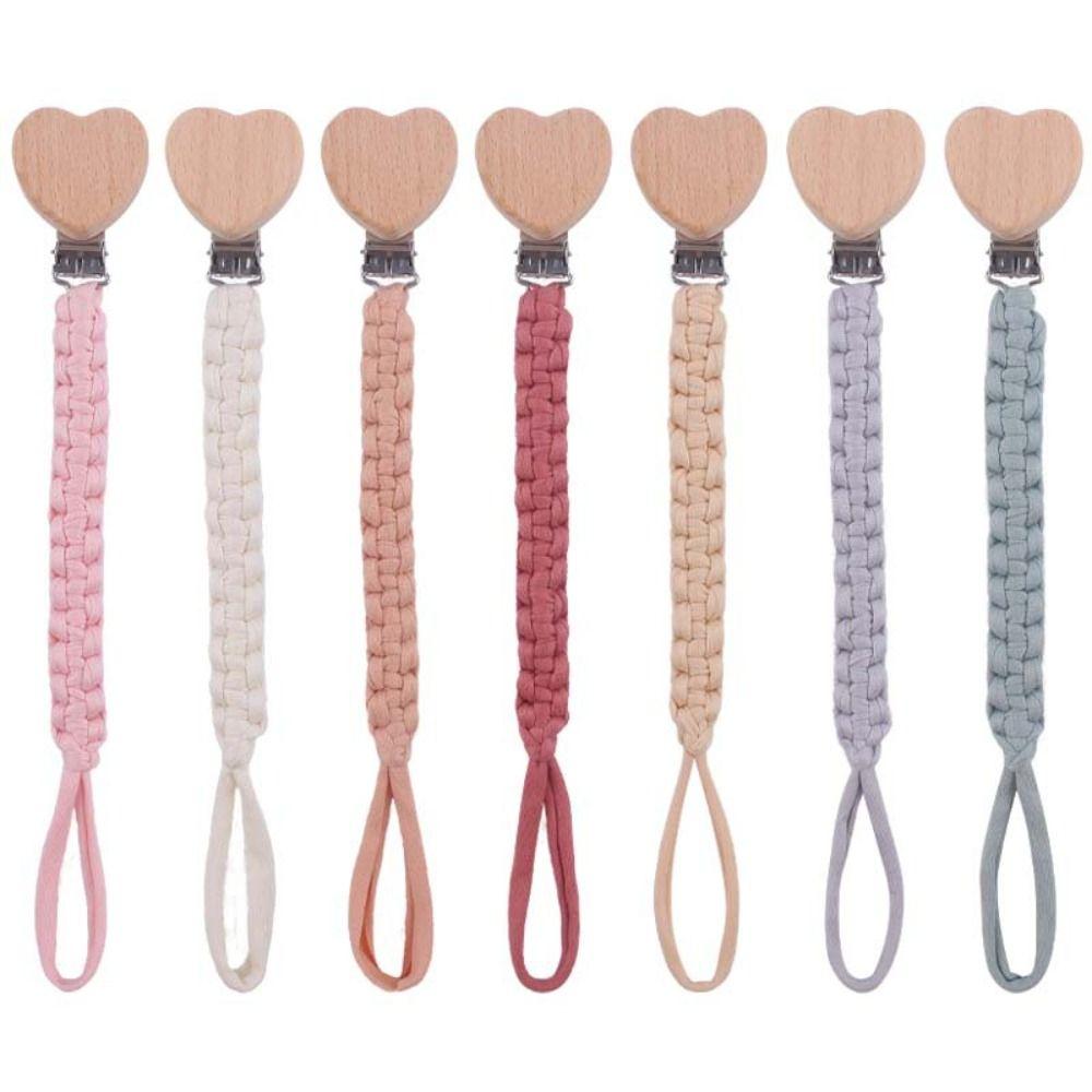 Clips Wood Toddler Baby Pacifier Chain Baby Teether Toys Straps Dummy Clips Pacifier Holder Clips