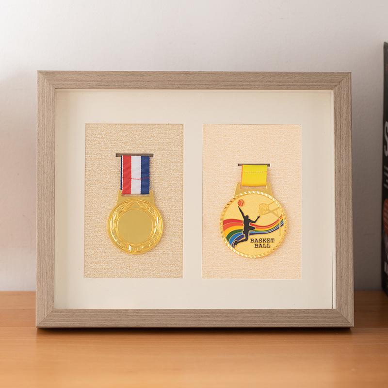 Wooden Medal Frame & Display: Marathon Tag Holder and Decorative Picture Frame