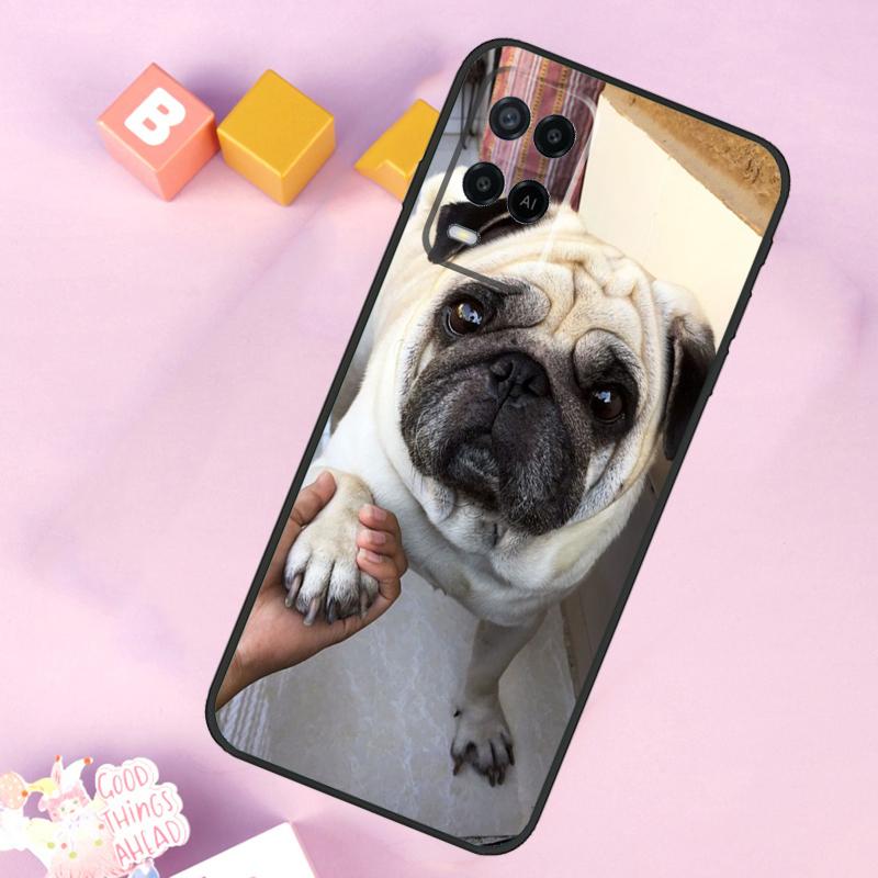Cute Pug Dog Case For Oppo A6 A5 Pro A15 A16 A76 A96 A17 A57 A98 A58 A78 A18 A38 A54 A74 A94 A40 A60 A80