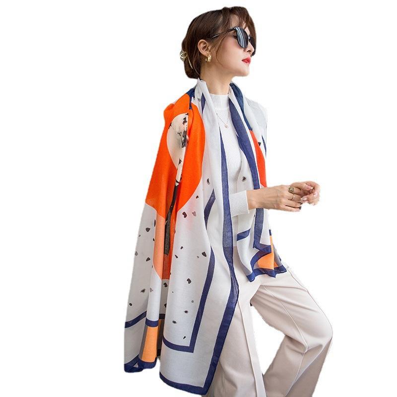 Autumn Shawl with Fashionable Spring and Autumn Scarf for Women with Fresh Temperament Accessories Travel Photo Scarf Long Yarn