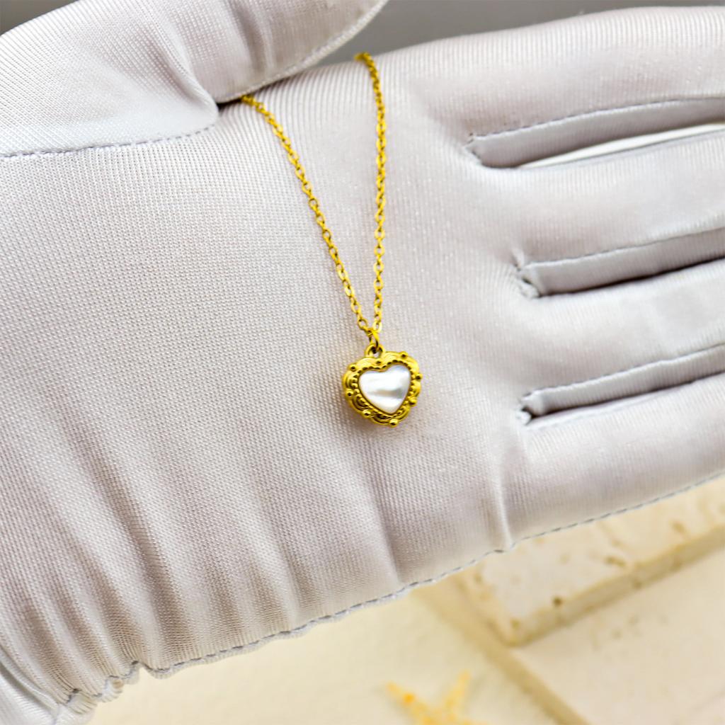 Французское ожерелье из 18-каратного золота Mother Shell Love, ретро-легкие роскошные изысканные украшения, цепочка на ключицу