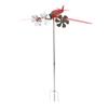 Metal Aircraft Weather Vane 3D Red Rustproof Smooth Airplane Windmill Wind Spinner for Garage Dome