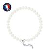 Bracelet - - Genuine Freshwater Cultured Pearl 6-7 Mm - 925 Silver - Length 18 Cm
