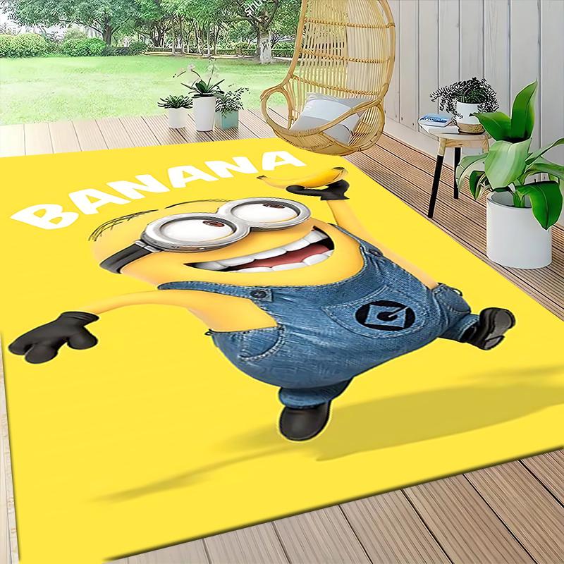 Banana Minion Adventure Carpet Rug Soft Washable Antislip Home Living Room Sofa Mats Personalized Christmas Rug