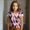 Cartoon Animal Cat Kids Adult Printed T-shirt Summer Women's and Men's Casual Outdoor Girl and Boy Short Sleeve Tees Top