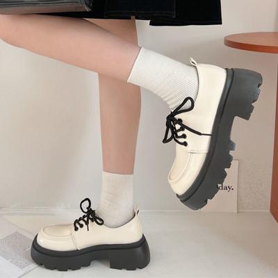 Туфли на толстой платформе, женские, британский студенческий стиль, новый стиль, белые, модные, универсальные, повседневные, кожаные туфли в стиле ретро