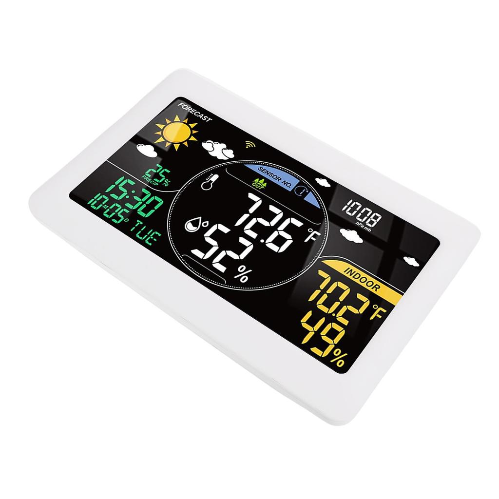 LCD Display Kit, Indoor Outdoor Wifi Temperature Humidity Weather Forecast, 12-24H Forecast with APP, for Home and Use