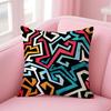 Geometric Graffiti Pillow Art Decor Cushion Cover Pillowcase Short Plush Invisible zipper Room Sofa Cushion Cover