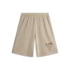 Li Ning Sports Fashion Series Дышащие свободные покрои с принтом в виде букв, повседневные трикотажные шорты для мужчин, бархатно-мышино-коричневые AKSU685-3