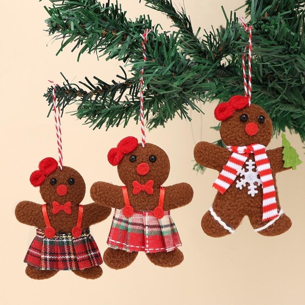 3pcs Set Christmas Gingerbread Man Hanging Ornaments Christmas Tree Decorations  Christmas
