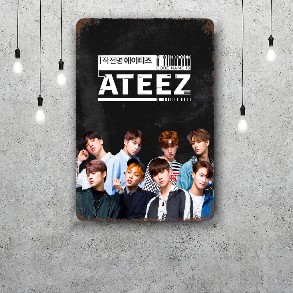 ateez band Vintage Metal Tin Signs Posters Decor Retro Metal Plaque Wall Art Decor for Garage Bar