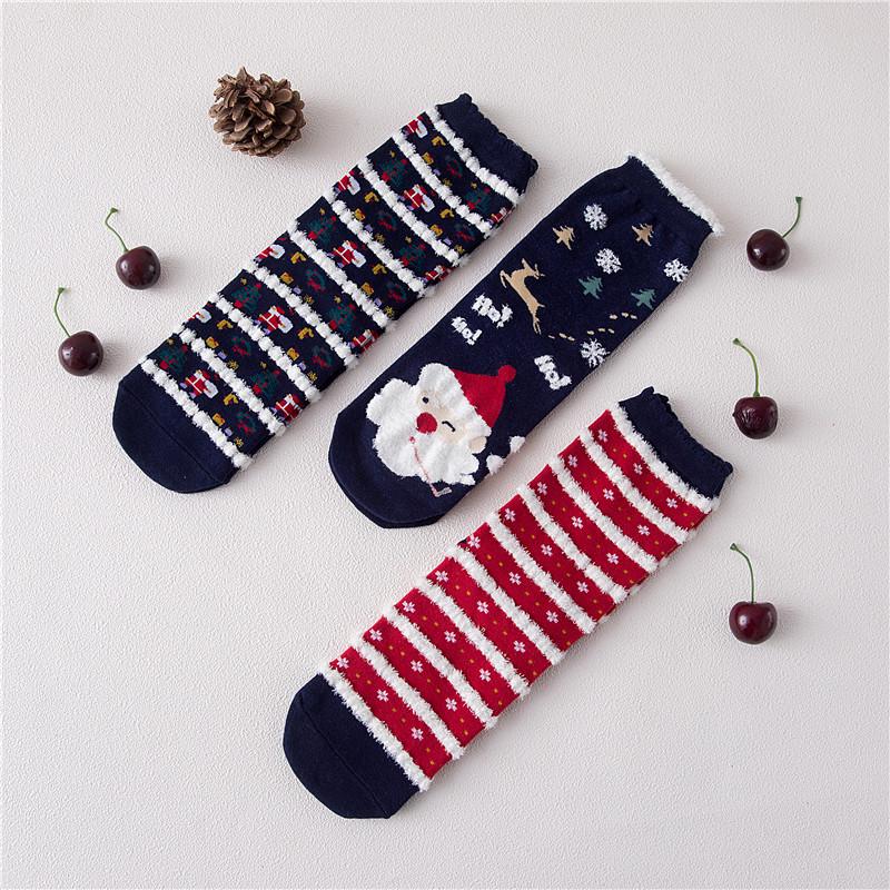 Women Sock Winter Warm Christmas Gifts Stereo Socks thicken Soft Santa Claus Deer Xmas Cotton Cute Christmas Socks calcetines