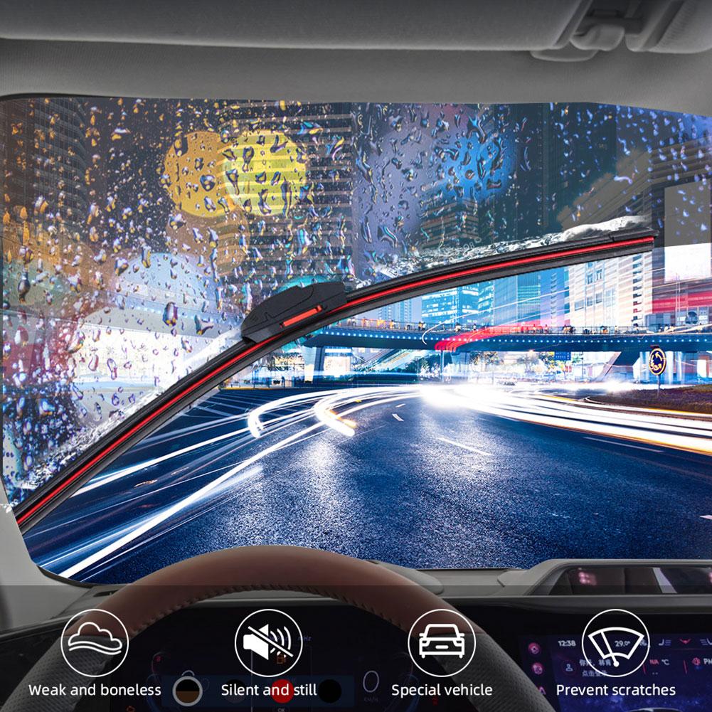 10 размеров, универсальный автомобильный дворник, бесшумный автомобильный передний стеклоочиститель, мягкая двойная резиновая полоса, аксессуар для дворников лобового стекла