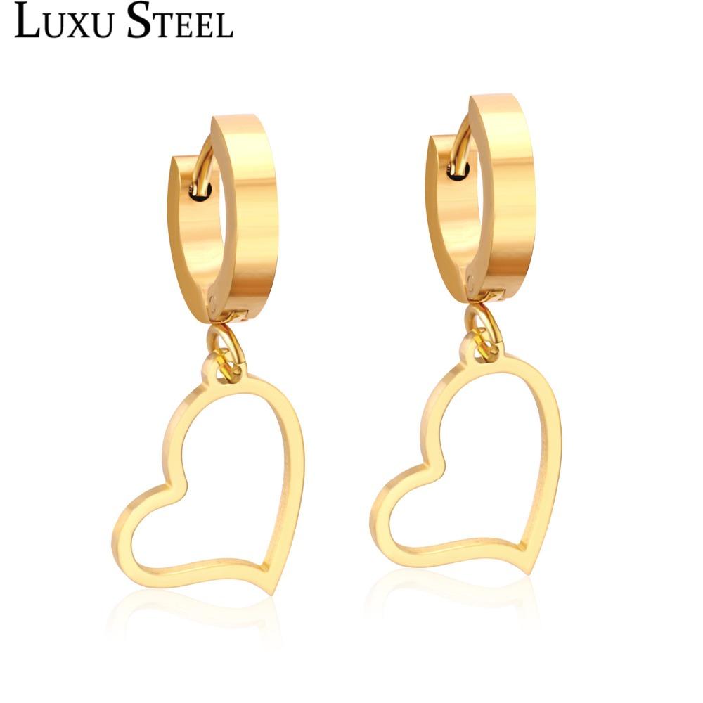 Statement Earrings Gold Color Silver Tone Hoop Earrings Aretes Heart Shape Lover's Earring Fashion Jewelry Friend