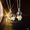Astronaut Projection Couple Necklace, Male and Female Pair, Astronaut Star Picking and Moon Ranging Pendant, Collar Chain