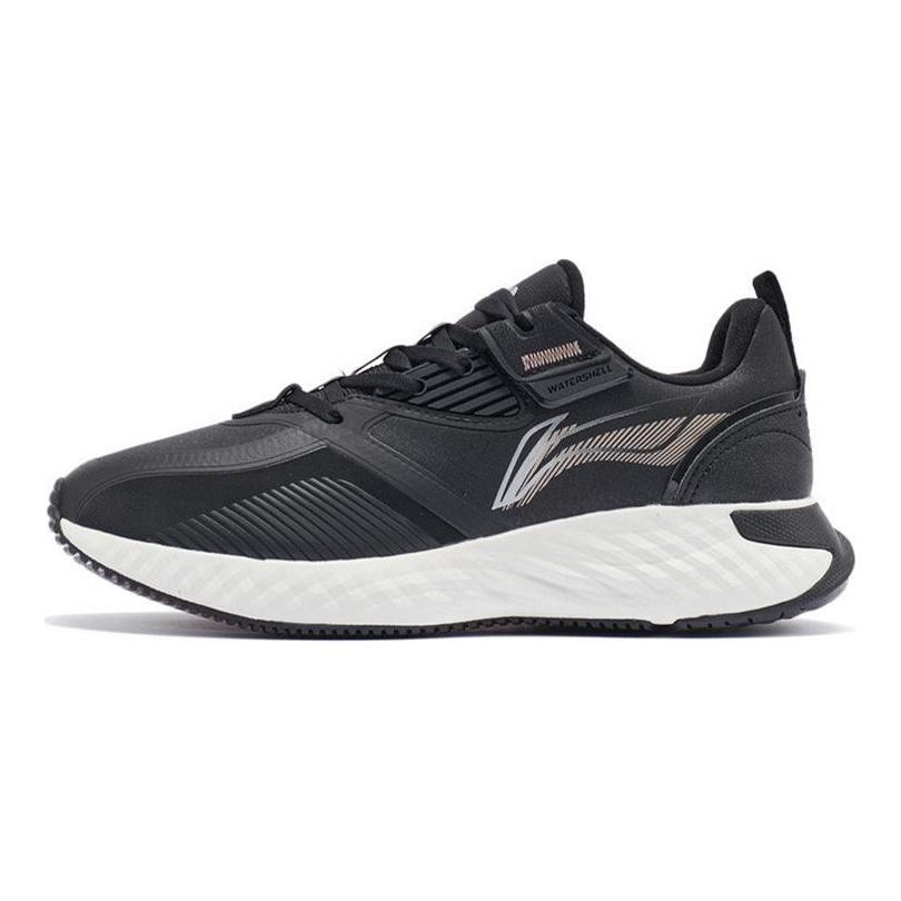 Li Ning Cloud Shield Амортизация Отскок Низкие Кроссовки для бега Женские Черные AGLR234-4