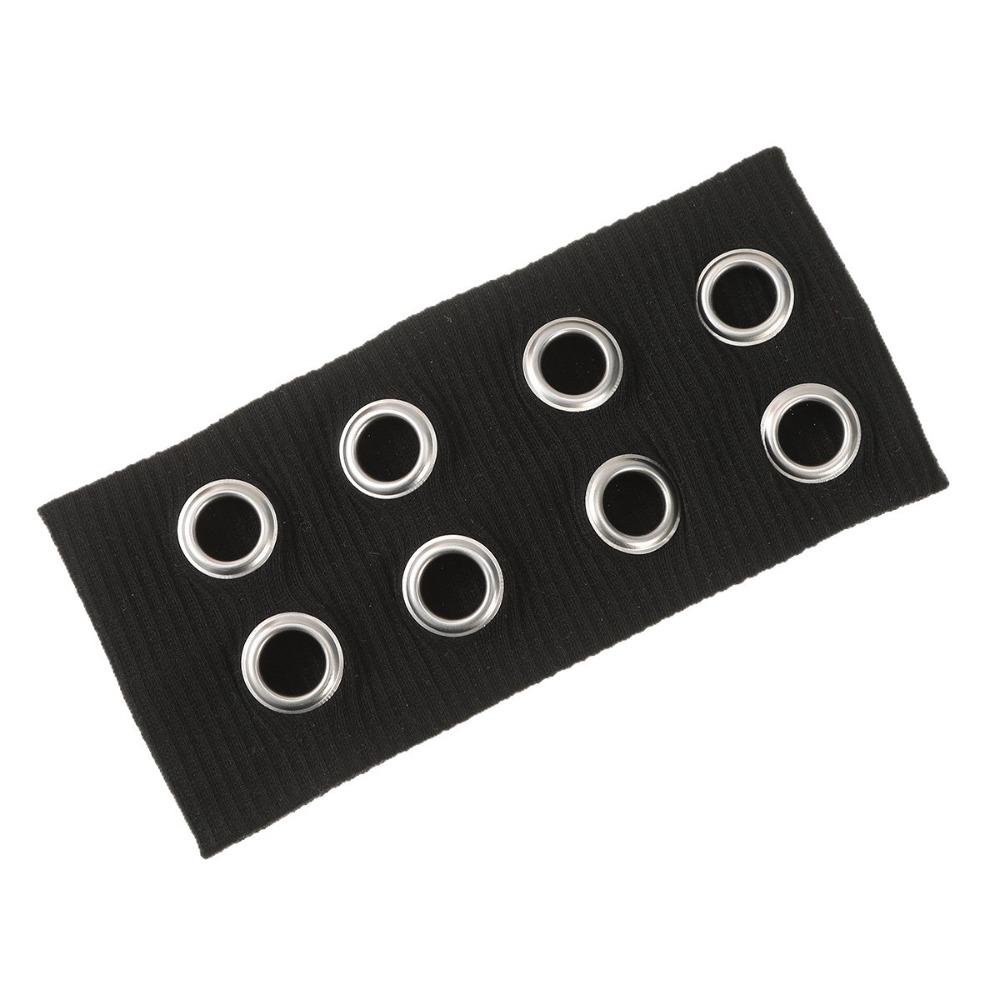 Metal Eyelets Punk Headwrap Fabric Hollowed Out Eyelets Headband Fashion Rock Head Band  Women