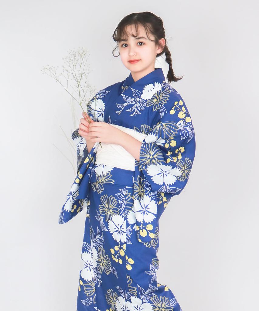 Юката комплект для подростков ретро смена плетения комплект из 3 предметов Heiko C для девочек Gunjo [KYOETSU] (Юката, Оби, Гета) (110см, 9. Надешико)