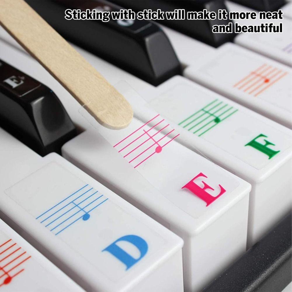 Removable Piano Key Decal Transparent Keyboard Note Sticker Accessories Keyboard Symbol Tags