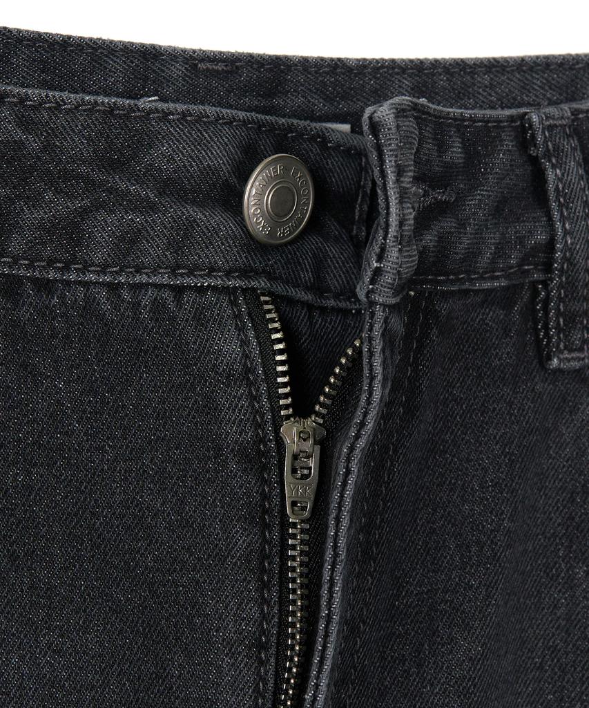 EXCONTAINER Deep Washed Wide Denim Pants (Washed Black)