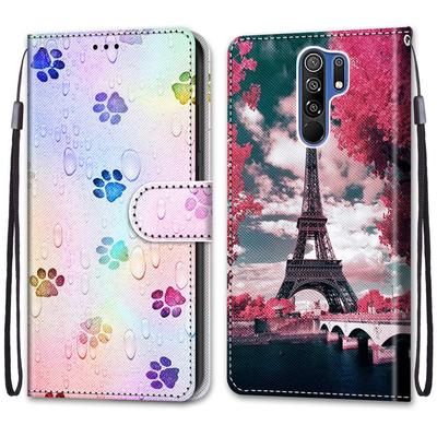 Модный расписной узорный чехол-книжка с ремешком для iPhone Samsung Huawei Honor Xiaomi Redmi OPPO Realme Moto Asus