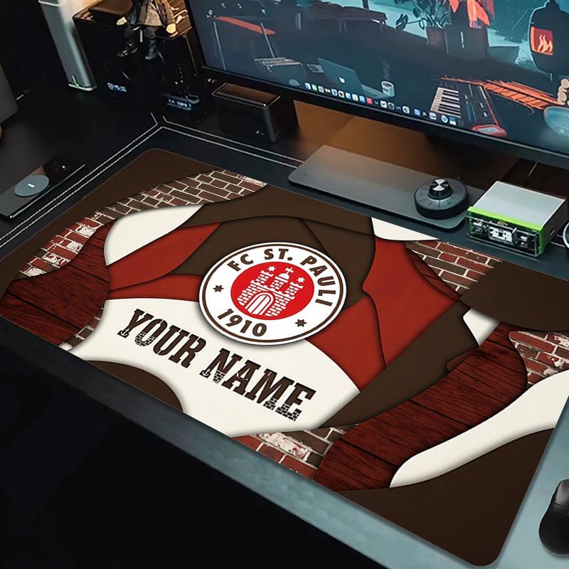 FC St. Pauli Print Cushion Non-slip Laptop Tablet Big Mousepad XXL Mat Mini PC Playmat With Lock edge