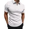 New Men Summer Short Sleeve Zipper Polo Shirt Men Fashion Stripe Golf Polo Shirt .