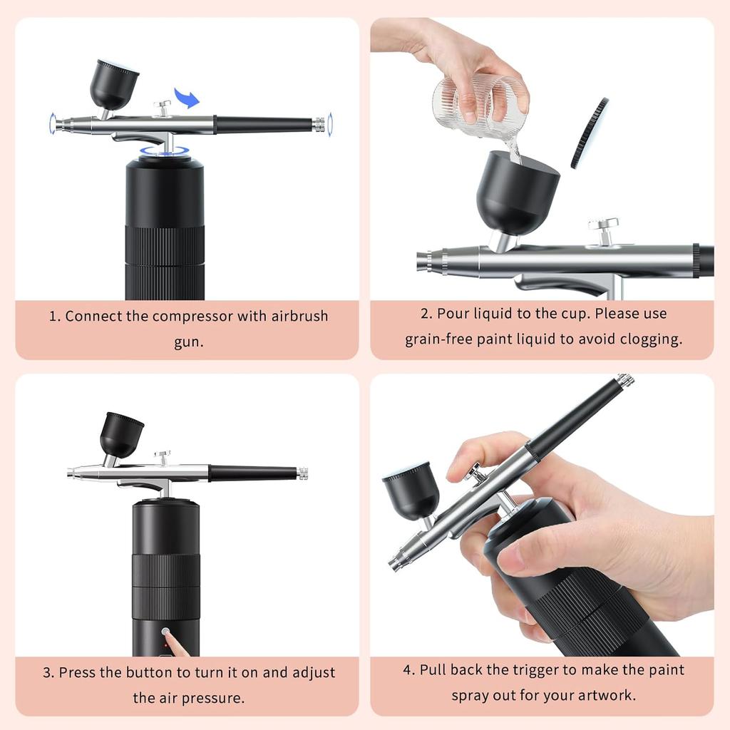 Портативный аэрограф Беспроводной аэрограф с компрессором Электрический ручной распылитель Раскрашивание Тату Граффити Графическая модель