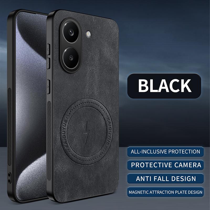 Магнитный чехол с текстурой кожи для беспроводной зарядки для Xiaomi Poco X8 Pro Max PocoX8ProMax PocoX8Pro G ударопрочный чехол для телефона