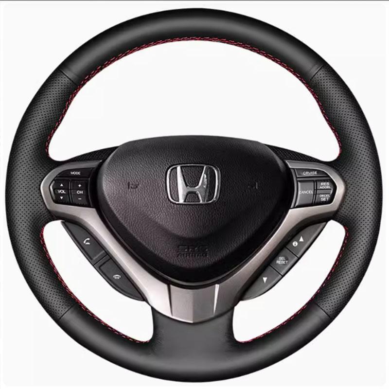 Hand-Stitched non-slip Genuine Leather Car Steering Wheel Cover For Honda Accord Euro 2008-2015 Acura TSX 2009-2014 auto parts ajv256