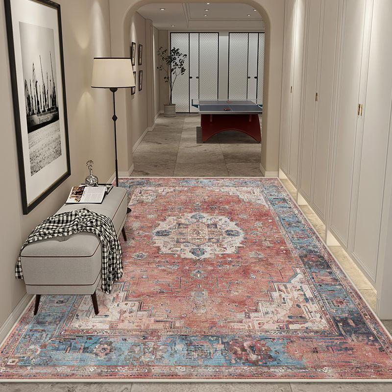 Ковер в персидском стиле большого размера, нескользящий, для гостиной, легко чистится, придверный коврик, мягкий, складной, ковер для зоны отдыха, можно стирать в машине