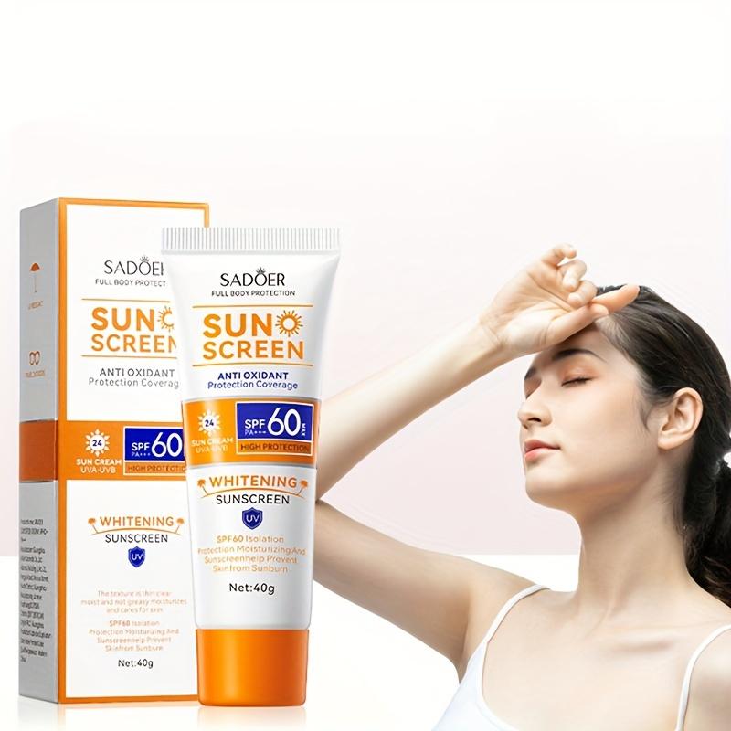 Солнцезащитный крем SPF 60. Длительная защита от солнца. Летняя защита от солнца в путешествиях и на открытом воздухе. Защита от сухого прикосновения и изоляция от ультрафиолетовых лучей.