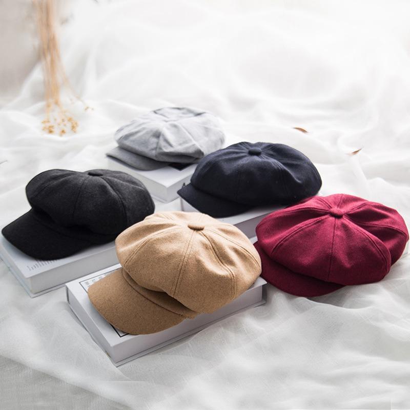 Детская кепка с козырьком, осенне-зимняя, для отдыха, нишевая, с ретро-трендовым британским универсальным беретом, восьмиугольная шляпа