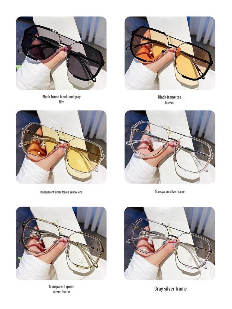 Коричневые Модные Оверсайз Фотохромные Очки с Защитой от Синего Света для Мужчин и Женщин