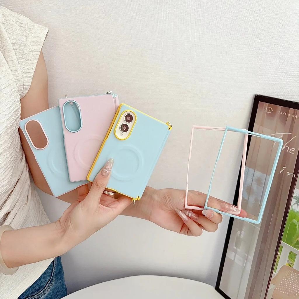 Контрастный цвет С Magsafe или Без Magsafe Магнитный чехол для Samsung Galaxy Z Fold 8 Fold8 5G 2026 Защита шарнира Ударопрочный чехол