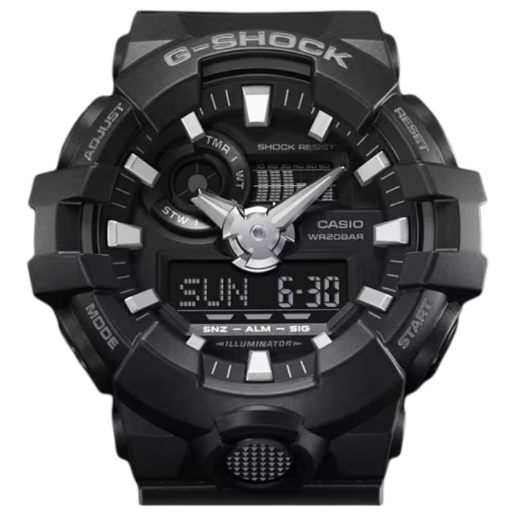 CASIO Men Liquid Crystal/Analog Dual Display Series Black Watch GA-700-1B GA-700-1B