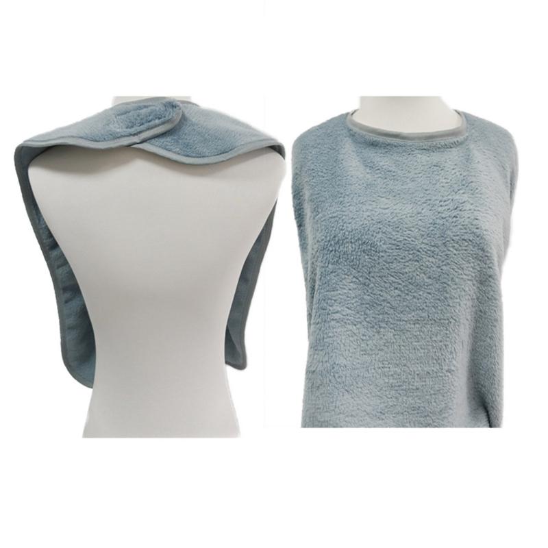 Reusable Coral Fleece Clothing Protective Cover for Special Needs Adults Elderly Large Towel Bib Washable Adjustable Bib