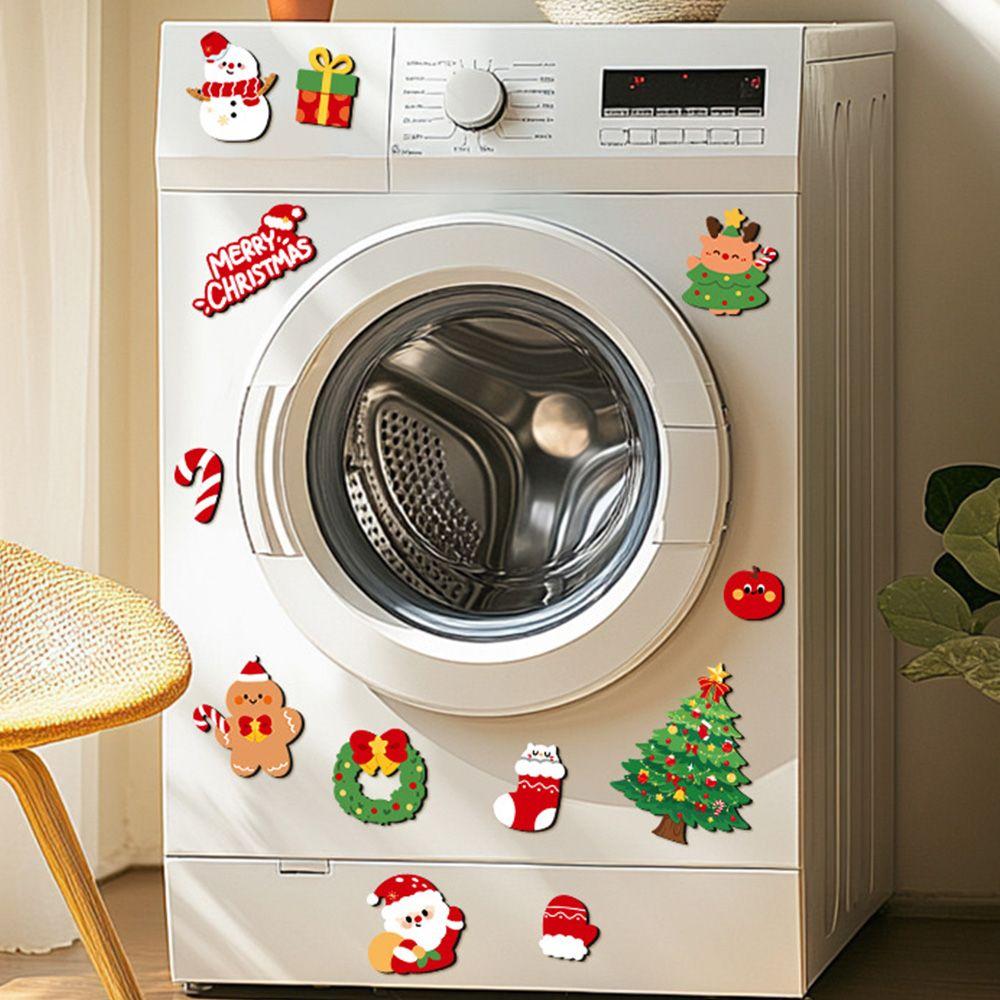 12Pcs Christmas Tree Magnetic Stickers Santa Claus Refrigerator Magnets Holiday Gifts