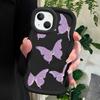 Фиолетовый чехол с рисунком бабочки для iPhone 11 12 13 14 15 Pro Max 6 6S 7 8 Plus Xs Wave Edge противоударный защитный резиновый чехол