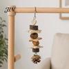 Wooden Parrot Chew Toy Toy, Pine Cone Bird Blocks Anxiety Relief Enrichment Cage Accessories for Small Medium Parrots Foraging Biting Beak Care