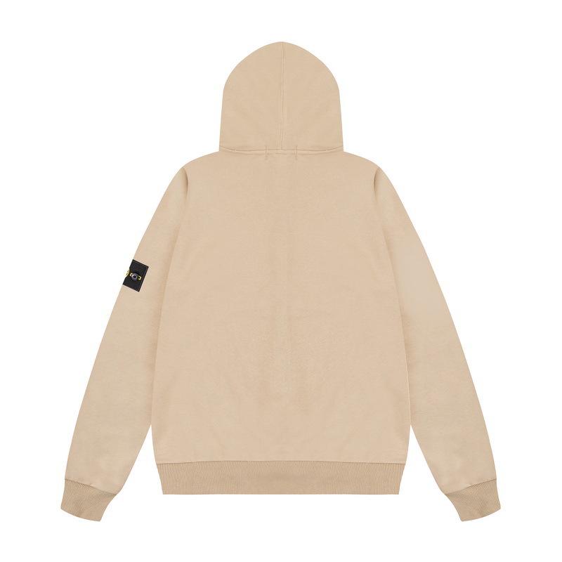 Unisex Terry Fleece Badge Hoodie - Solid Color, Long-Sleeve Island Style