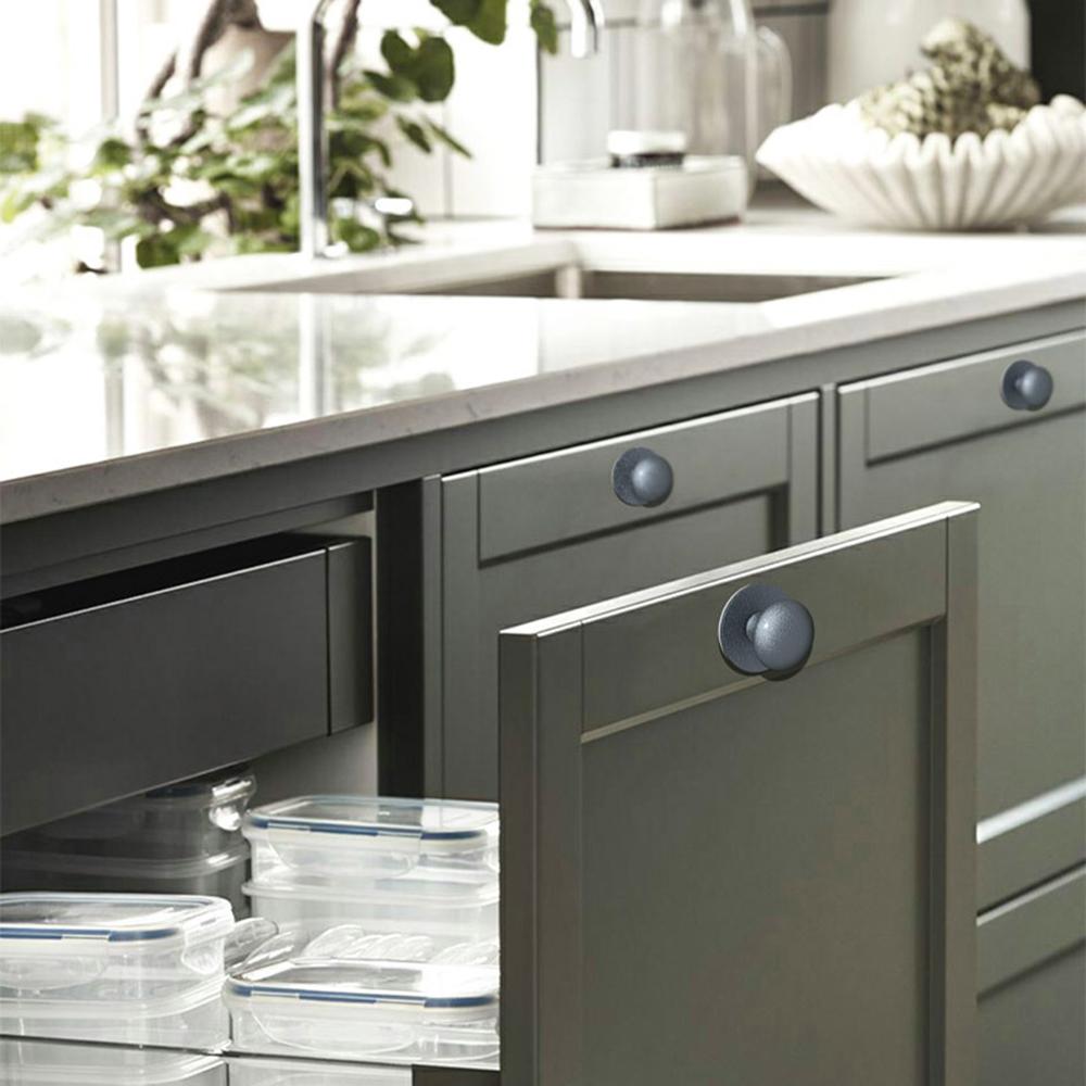 Stainless Steel No-Drill Furniture Cabinet Door Handle Adhesive Round Drawer Pull Knob