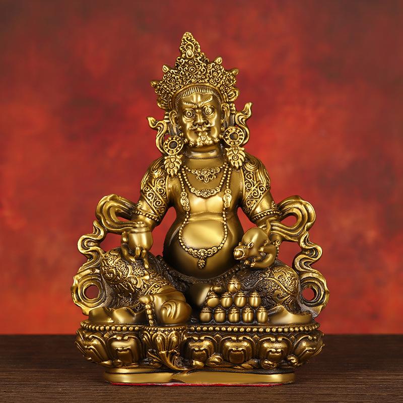 Yellow Of Statue Full Copper Buddha Riding Dragon Of White Of Black God Of Wealth Home Study Sh