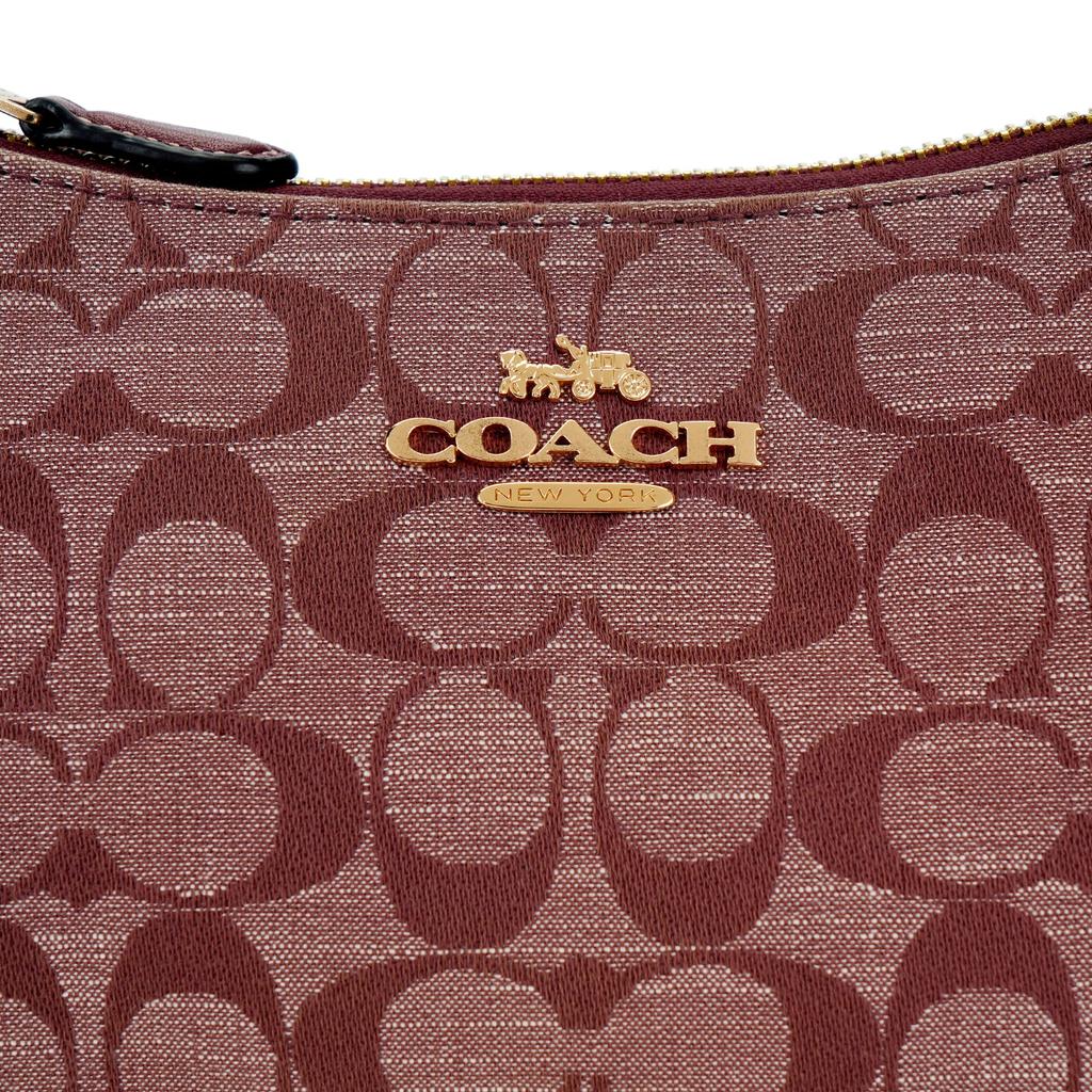 COACH Teri Fabric With Cow Leather Shoulder Bag, Handbag, Shoulder Bag Medium Women's Burgundy CH139-IMMZI