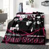 Name Custom TXT Poster Print Flannel Blanket High Quality Warm Comfortable Cover for All Seasons Perfect for Gifts Home Decor