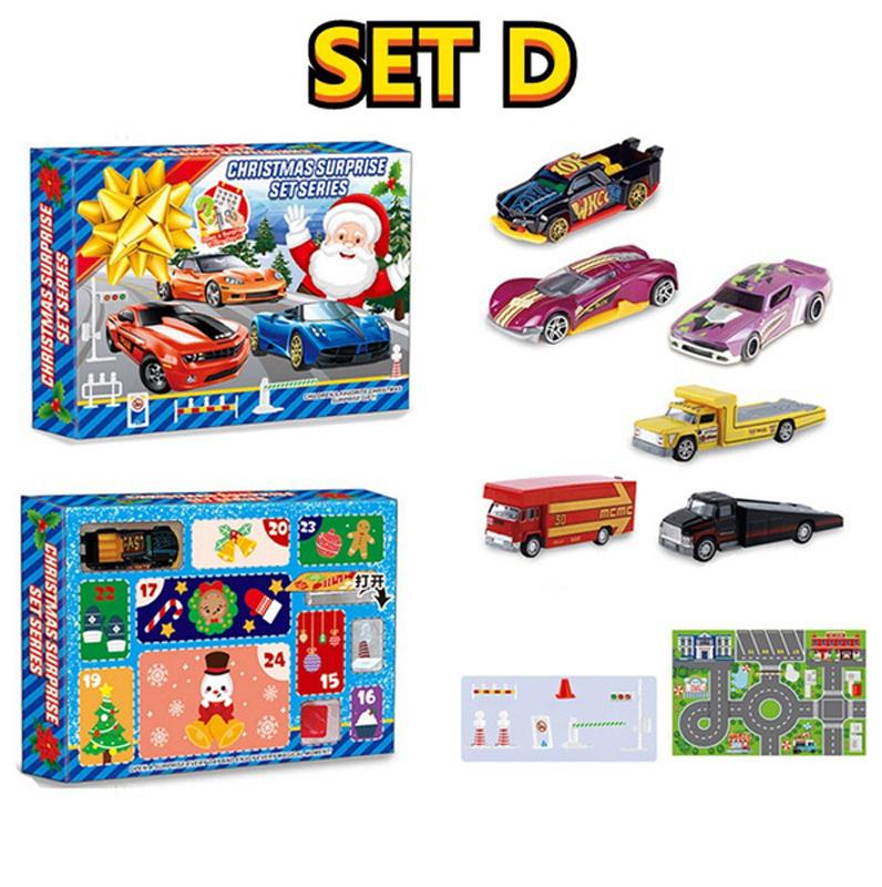 Christmas Calendar Countdown 24 Days Car Toy Set Christmas Advent Calendar Blind Box Toy Gift For Children Navidad Natal Kerst