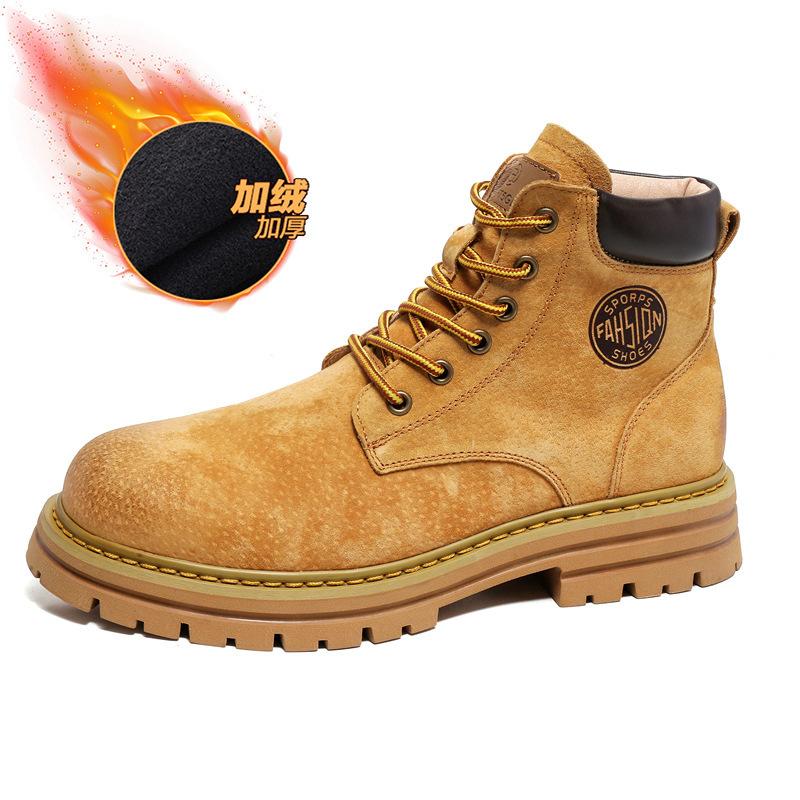 Американские ретро ботинки Мартин мужские и женские 2025 зимние бархатные на платформе пара рабочие ботинки трендовая обувь-J