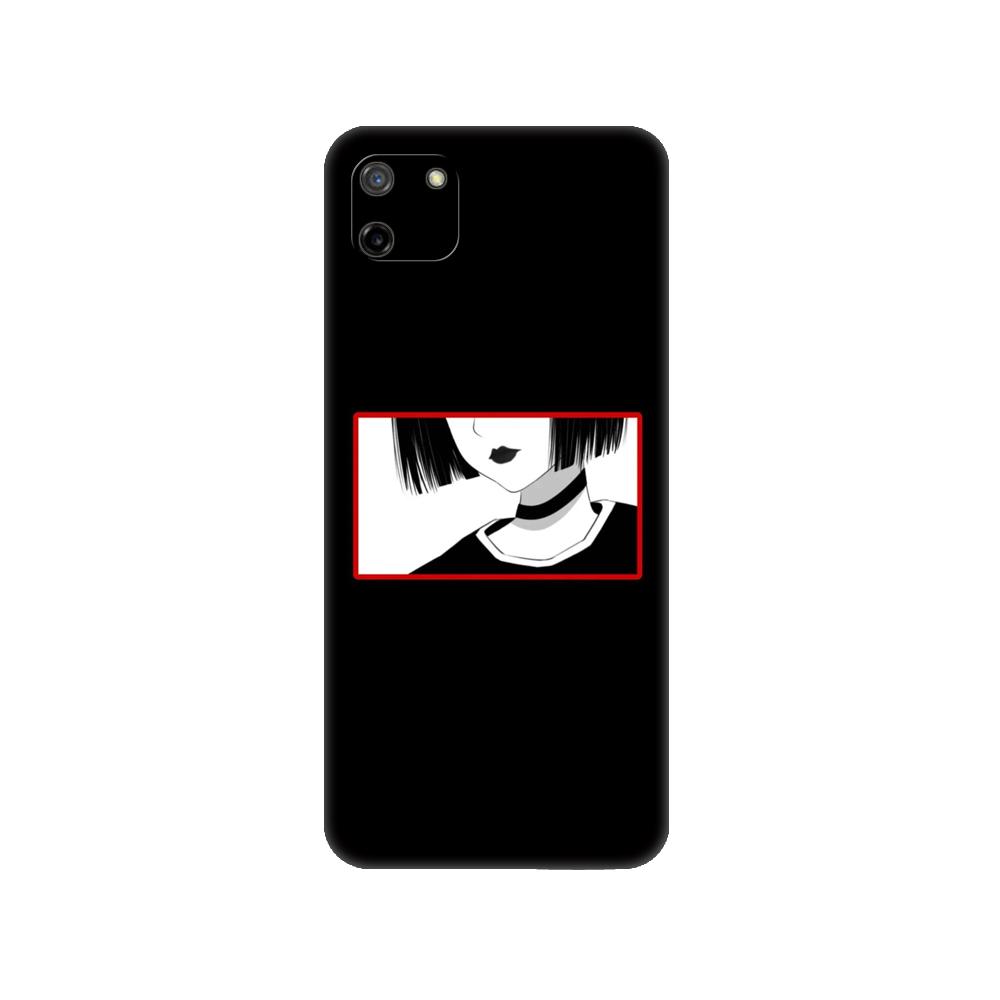 Черный чехол из ТПУ для OPPO Realme C11 2020 2021 C20 C21 C21Y C25Y задняя крышка японская аниме эстетика