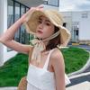 Шляпа женская 2024 новое лето Интернет знаменитость кружевной ремешок соломенная шляпа мода ранняя весна универсальная пляжная шляпа от солнца
